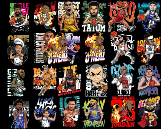 Cartoon basketball players PNG bundle