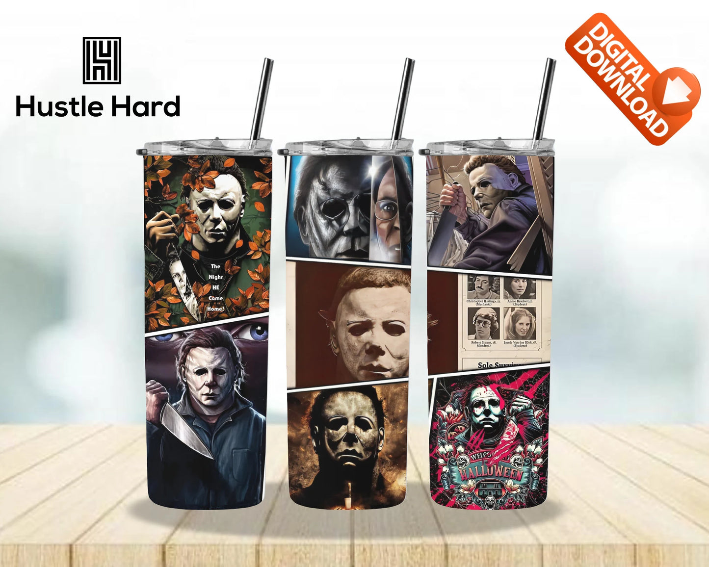 Halloween Michael Myers Tumbler Wrap Digital Download