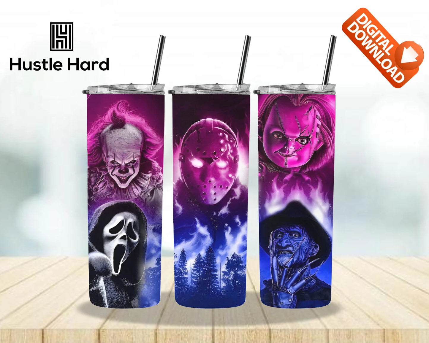 Horror Characters Tumbler Wrap Bundle