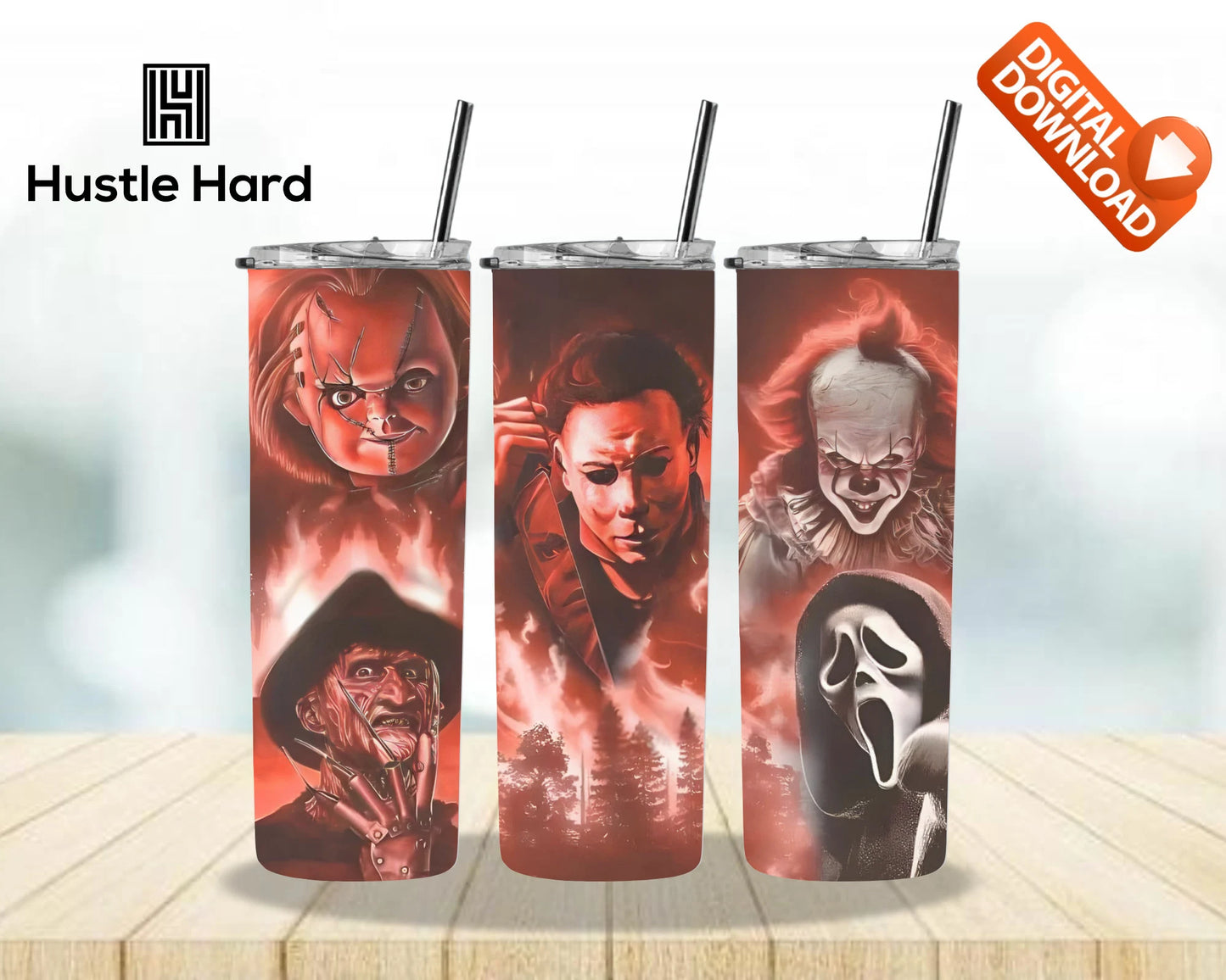 Horror Characters Tumbler Wrap Bundle