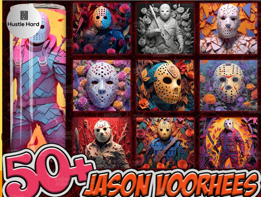 50+ 3D Jason  Halloween Movie Tumbler Sublimation - Instant download