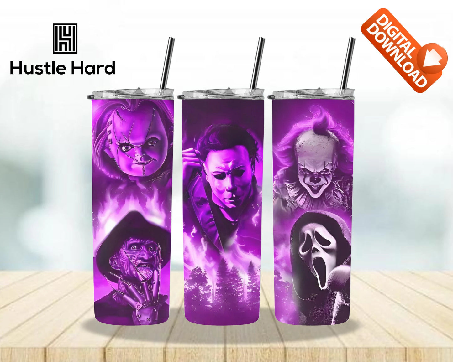 Horror Characters Tumbler Wrap Bundle